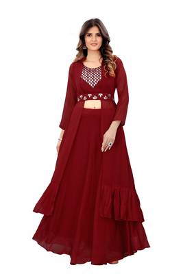 Women Embroidered Georgette Anarkali Kurta 2