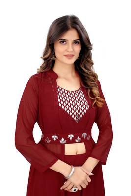 Women Embroidered Georgette Anarkali Kurta 3