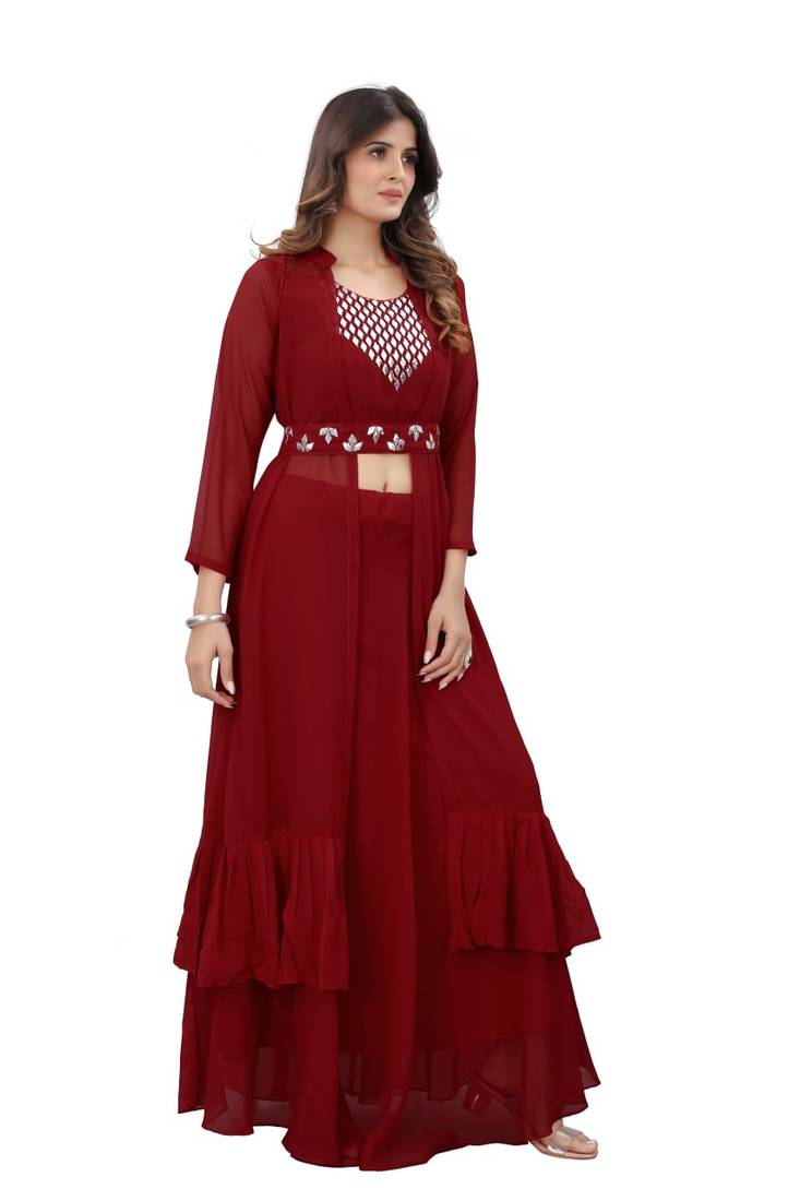 Women Embroidered Georgette Anarkali Kurta