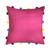 Lushomes Pink Sofa Cushion Cover Online with Colorful Pom Pom (Pack of 1 pc, 14 x 14 inches)