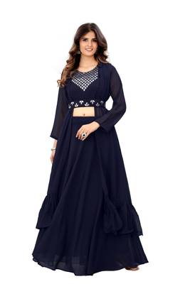 Women Embroidered Georgette Anarkali Kurta 1