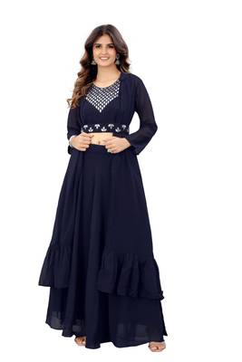 Women Embroidered Georgette Anarkali Kurta 2