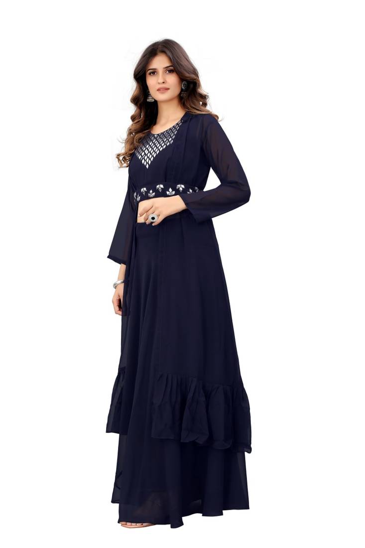 Women Embroidered Georgette Anarkali Kurta