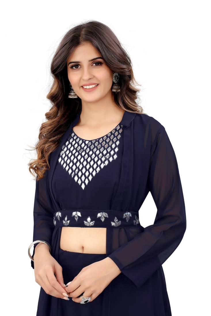 Women Embroidered Georgette Anarkali Kurta