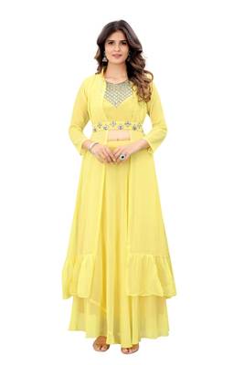 Women Embroidered Georgette Anarkali Kurta 1