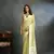 Light yellow woven linen saree with blouse