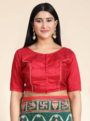 Green embroidered silk blend saree with blouse 4