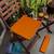 Lushomes Sun Orange Dynamite Chair pad with Super Soft Polyester Filling (40 x 40 cms, Pack of 2)