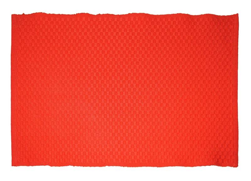 Lushomes Red 6 Cotton Mats & 6 Plain Cotton Napkins (12 pcs)