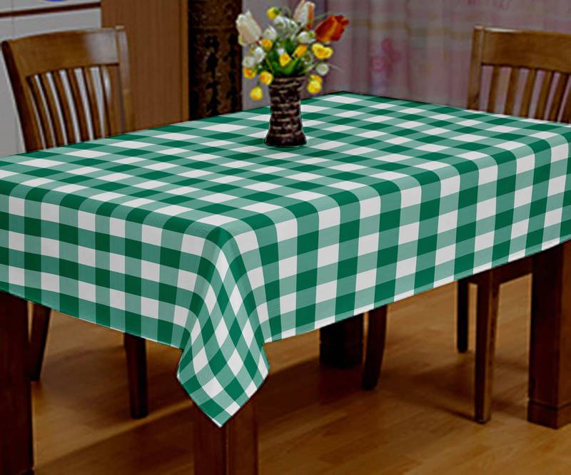 Lushomes Buffalo Checks Parrot Green Plaid Dining Table Cover Cloth (Size 40 x 40 , Side Table Cloth)