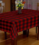 Lushomes Buffalo Checks Red & Black Plaid Dining Table Cover Cloth (Size 40 x 40 , Side Table Cloth)