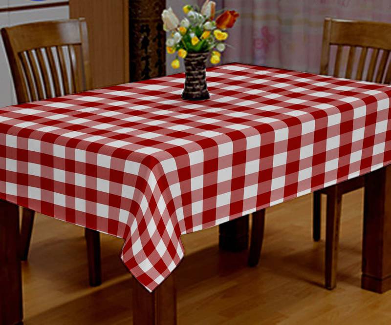 Lushomes Buffalo Checks Red Plaid Dining Table Cover Cloth (Size 40 x 40 , Side Table Cloth)