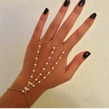 Gold pearl haath-phool-hath-panja 1