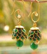 Green onyx jhumkas