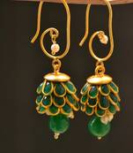 Green onyx jhumkas