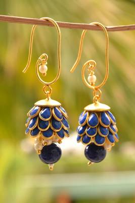 Blue onyx jhumkas 1
