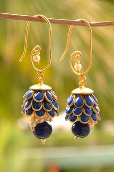 Blue onyx jhumkas
