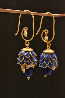 Blue onyx jhumkas