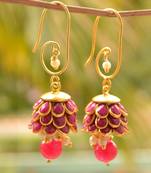 Maroon onyx jhumkas