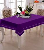 Lushomes Red Side Table Cover Linen with Modern Border (40 x 40 Inches, Single Pc)