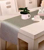 Lushomes Silver Waterproof and Heat Resistant PVC Runner (12 x 70 inches, Single Pc)