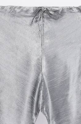 Namaskar Silver Solid silk men-kurtas 5