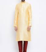 Namaskar Gold Solid silk men-kurtas