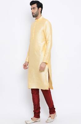 Namaskar Gold Solid silk men-kurtas 2