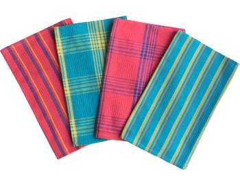 Lushomes Super Absorbent and Soft Multi Color Waffle Kitchen Towels (Pack of 4) Cotton 1