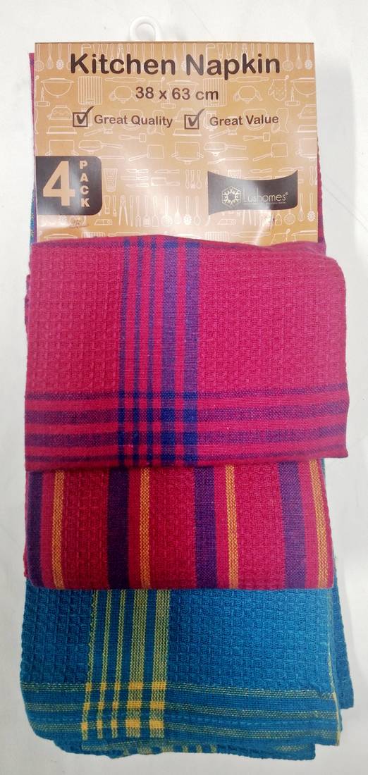 Lushomes Super Absorbent and Soft Multi Color Waffle Kitchen Towels (Pack of 4) Cotton