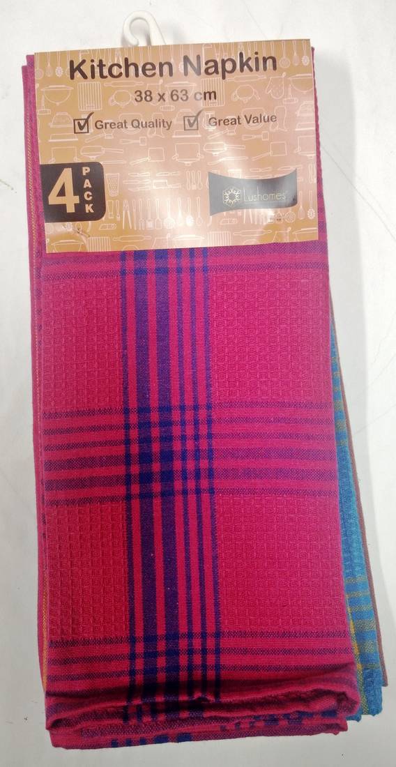 Lushomes Super Absorbent and Soft Multi Color Waffle Kitchen Towels (Pack of 4) Cotton