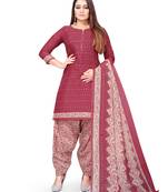 Maroon printed cotton salwar