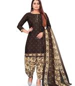 Brown printed cotton salwar