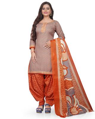 Grey printed cotton salwar 1