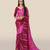 Pink printed georgette saree with blouse