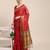 Red woven cotton silk saree with blouse