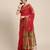 Red woven cotton silk saree with blouse