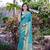 Blue woven poly silk saree with blouse