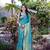 Blue woven poly silk saree with blouse
