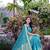 Blue woven poly silk saree with blouse