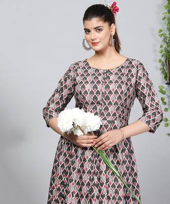 All Season Designer Grey Brown Pure Cotton Gown 2