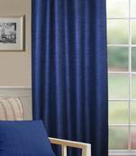 Lushomes Polyester Navy Blue Matka Silk Curtain for Long Door (54 x 108 inches, Single pc)