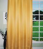 Lushomes Polyester Gold Satin Striped Blackout Long Door Curtain with 8 Metal Eyelets (54 x 108 inches, Single pc)