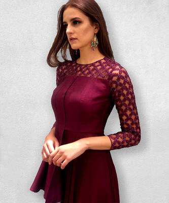 Wine colored Sharara Peplum 4