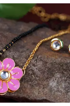 Pink mangalsutra