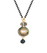 Green Copper Antique Gold Plated Traditional Mangalsutra