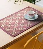 Lushomes Decorative Pink  Jacquard Dining Table Mats Set (13 x19 inches, Pack of 6)