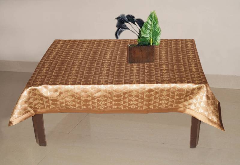 Lushomes Choco 3 Selfdesign Jaquard Centre Table Cover (36 x 60 inches, Single pc)