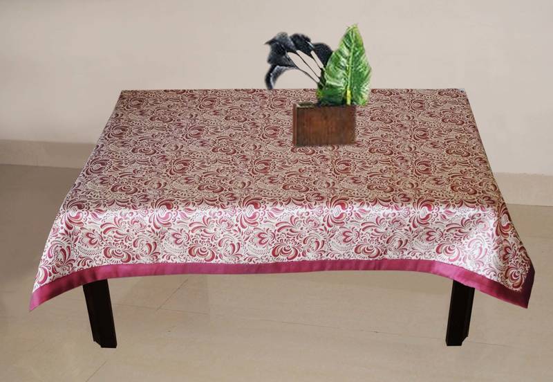 Lushomes Pink 1 Selfdesign Jaquard Centre Table Cover (36 x 60 inches, Single pc)
