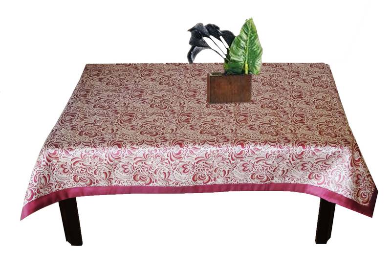 Lushomes Pink 1 Selfdesign Jaquard Centre Table Cover (36 x 60 inches, Single pc)